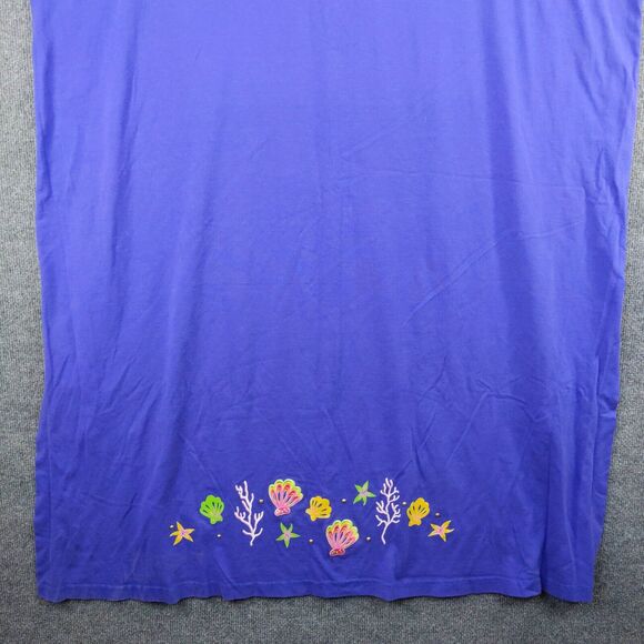 CST Sport Womens Sleeveless Shirt Top Size 4X Purple Embroidered Shells Beach - Picture 8 of 12